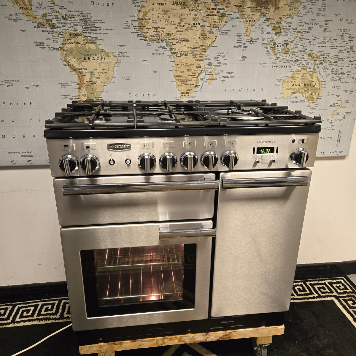 Rangemaster Professional Plus Gas Range Cooker in Stainless Steel 90cm
