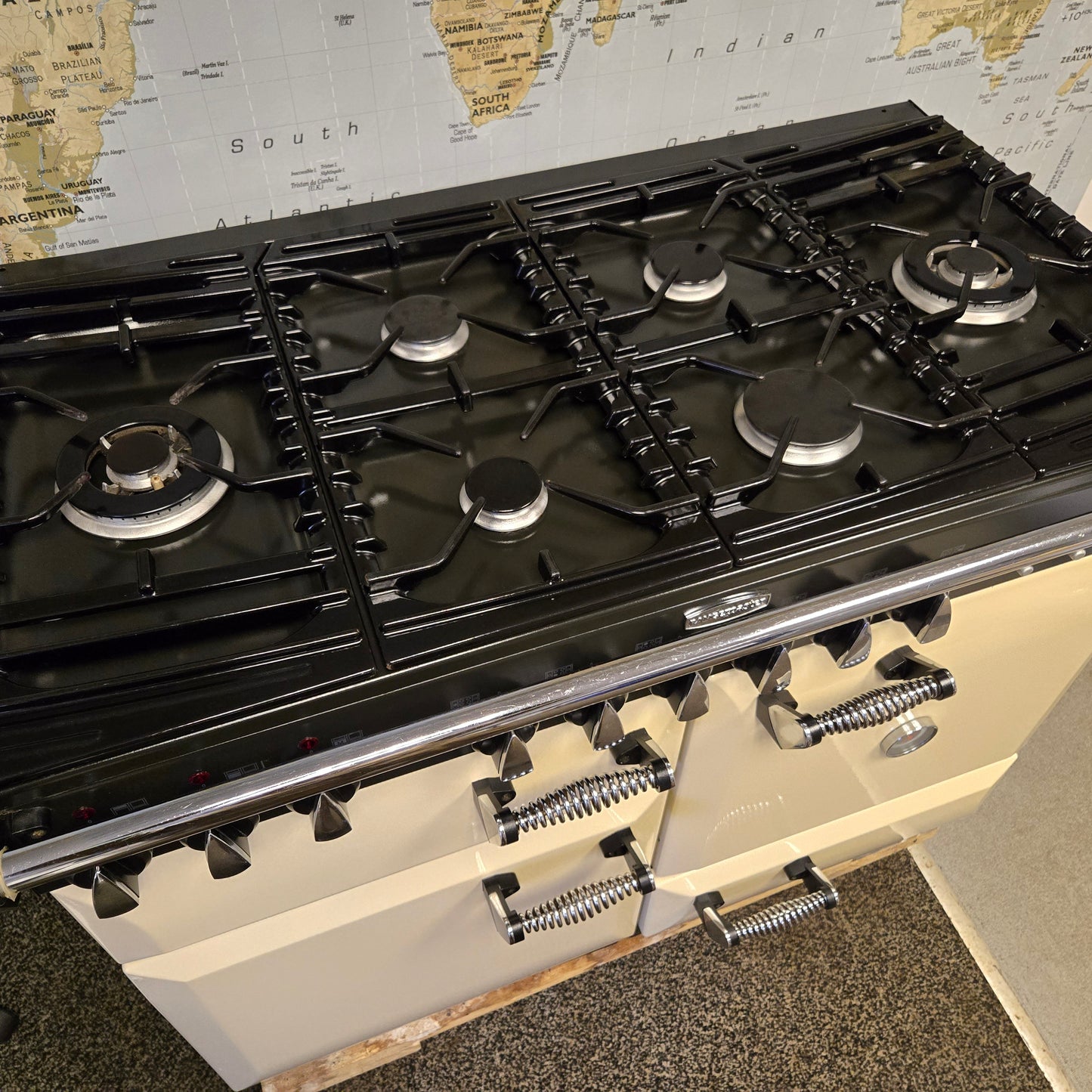 Rangemaster Elan Dual Fuel Range Cooker in Cream and Chrome 110cm