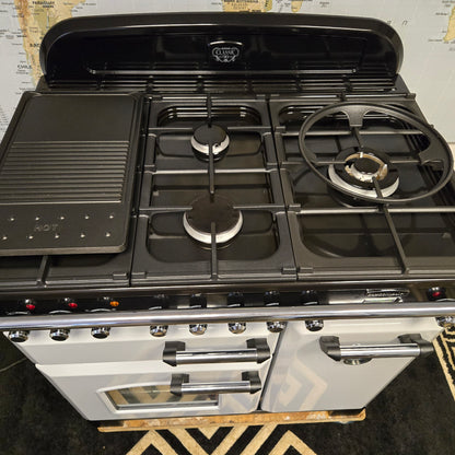 Rangemaster Classic Deluxe Dual Fuel Range Cooker in Grey 90cm