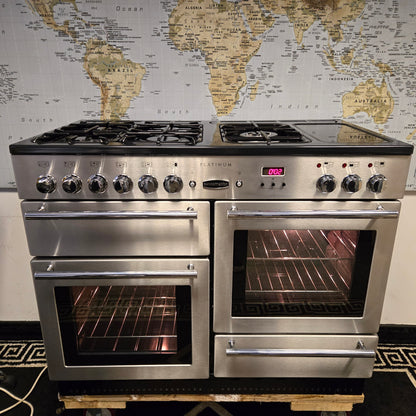 Rangemaster Platinum Dual Fuel Range Cooker in Stainless Steel 110cm