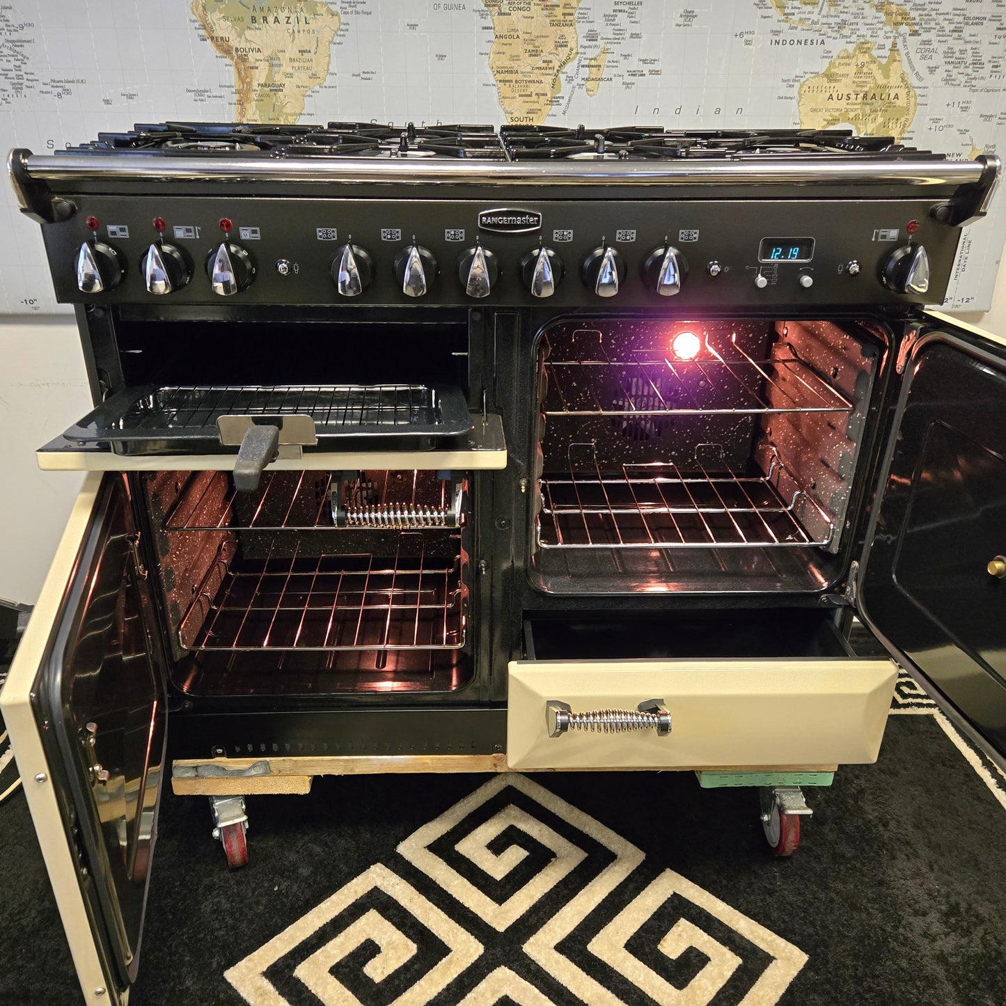 Rangemaster Elan Dual Fuel Range Cooker in Cream 110cm
