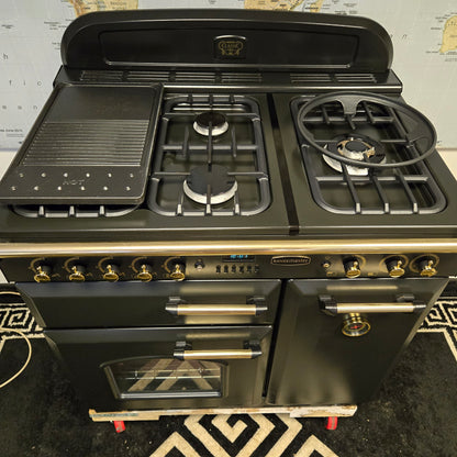 Rangemaster Classic Dual Fuel Range Cooker in Black and Gold 90cm