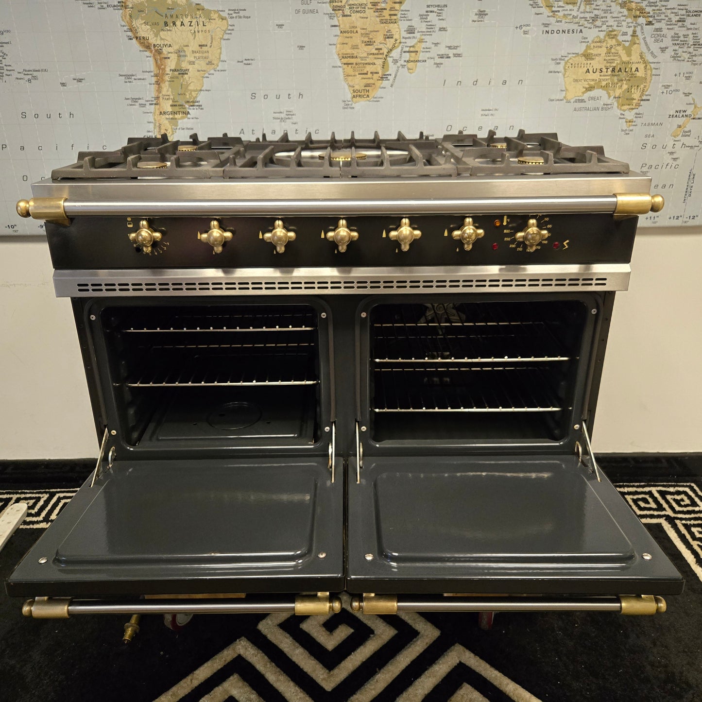 Lacanche Cluny Dual Fuel Range Cooker in Black and Brass 100cm