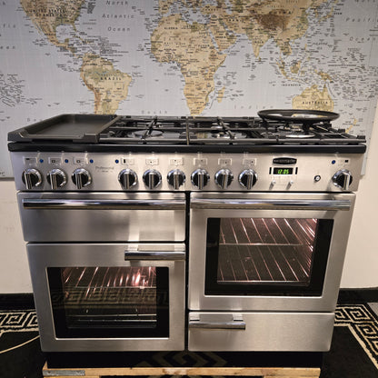 Rangemaster Professional Deluxe Dual Fuel Range Cooker in Stainless Steel 110cm