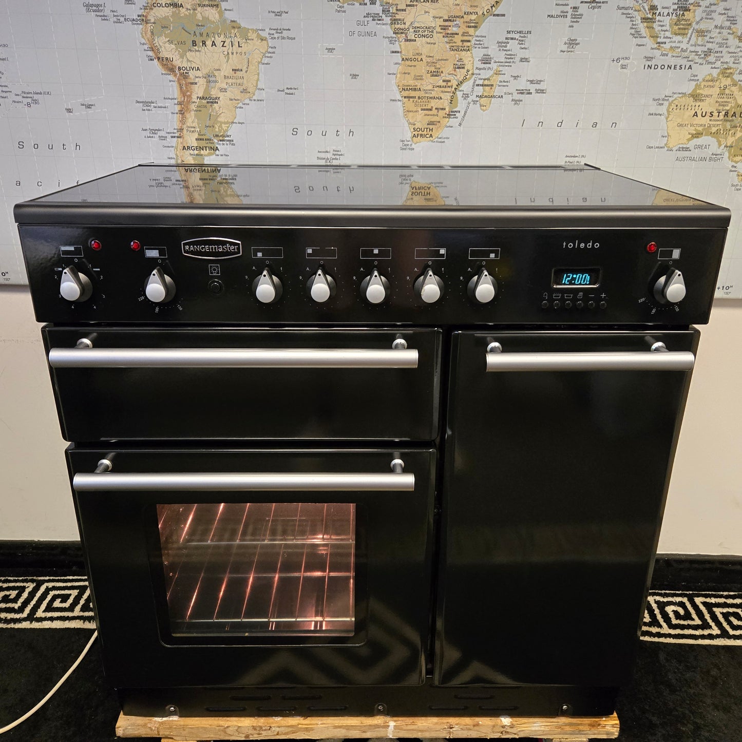 Rangemaster Toledo Induction Range Cooker in Black and Silver 90cm