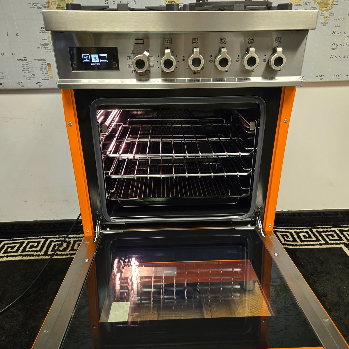 Ex Display Bertazzoni Professional 60cm Dual Fuel Cooker in Orange