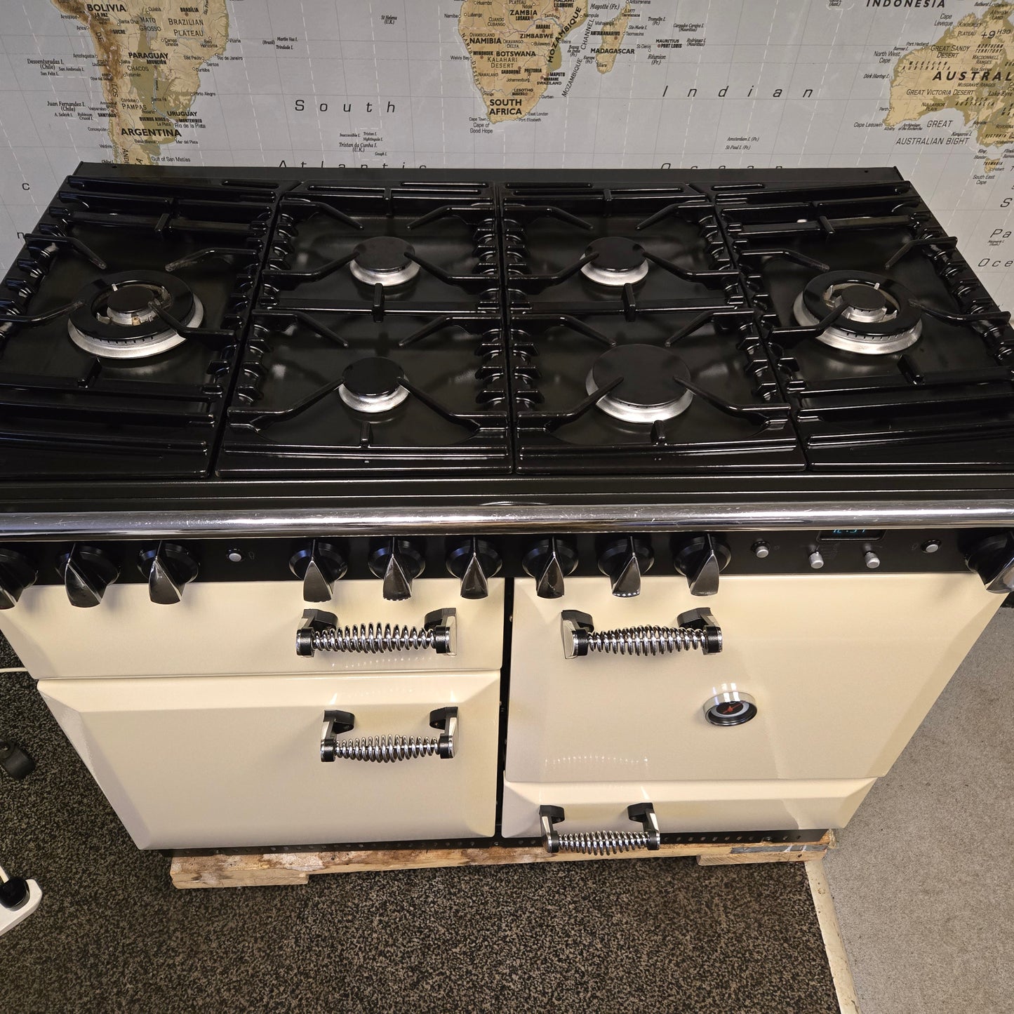 Rangemaster Elan Dual Fuel Range Cooker in Cream and Chrome 110cm