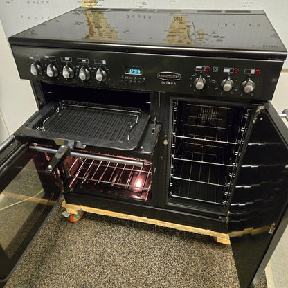 Rangemaster Toledo Electric Range Cooker in Black with a Silver Trim 90cm