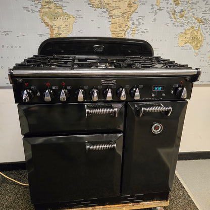 Rangemaster Elan Dual Fuel Range Cooker in Black 90cm