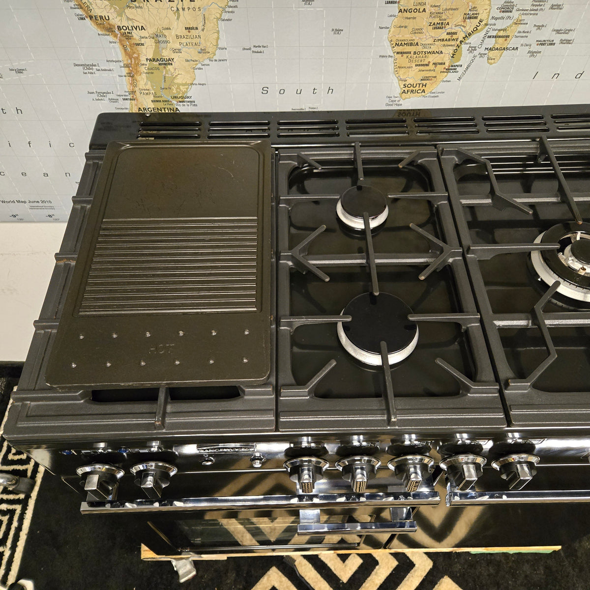 Rangemaster Professional Plus Dual Fuel Range Cooker in Black and Chrome 100cm