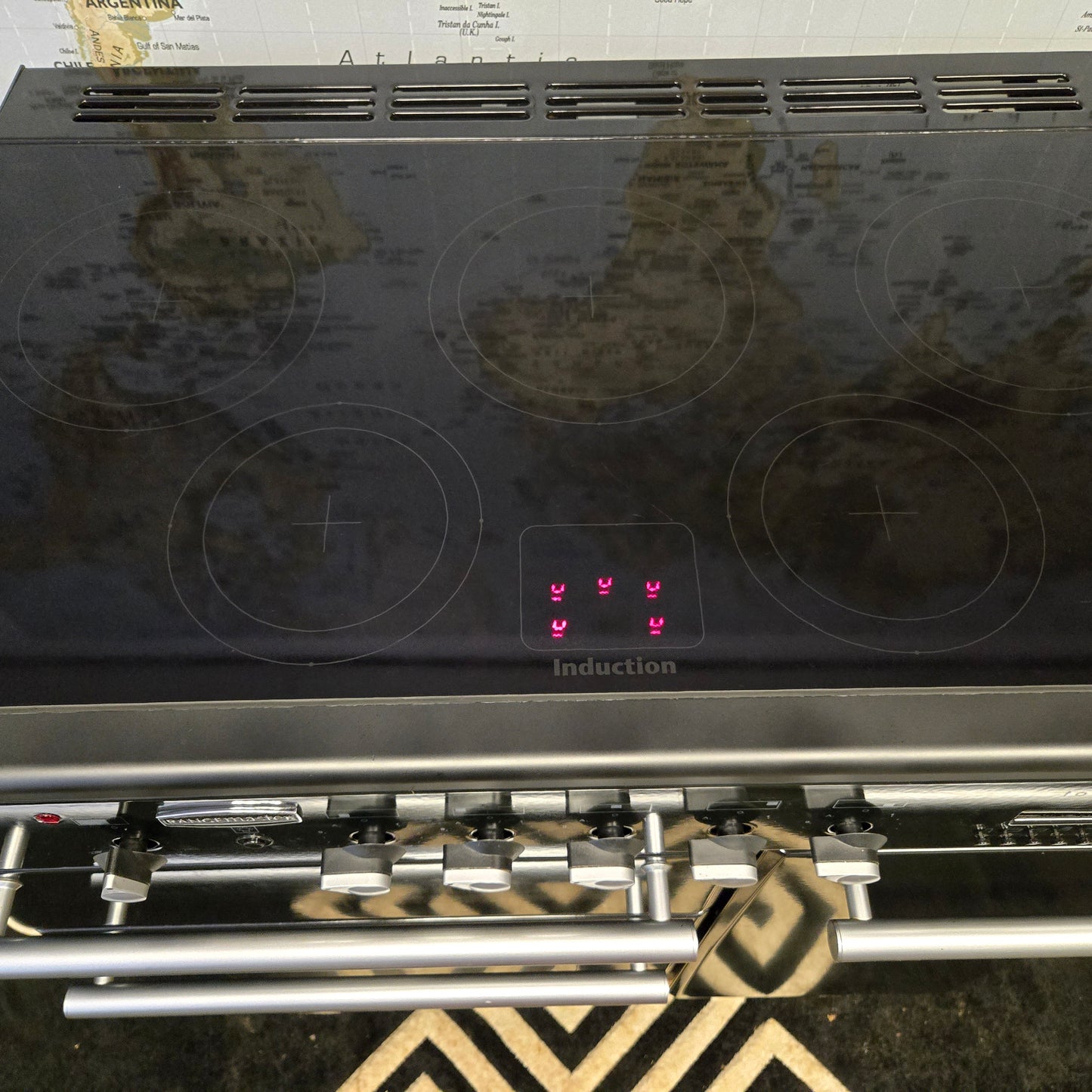 Rangemaster Toledo Induction Range Cooker in Black and Silver 90cm