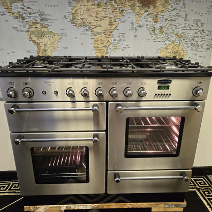 Rangemaster Kitchener Gas Range Cooker in Stainless Steel 110cm