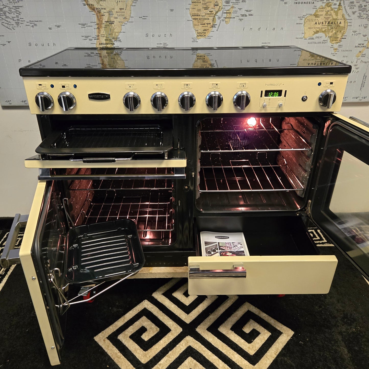 Rangemaster Professional Plus Induction Range Cooker in Cream and Chrome 110cm