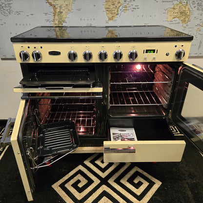 Rangemaster Professional Plus Induction Range Cooker in Cream and Chrome 110cm