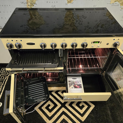 Rangemaster Professional Plus Induction Range Cooker in Cream and Chrome 110cm