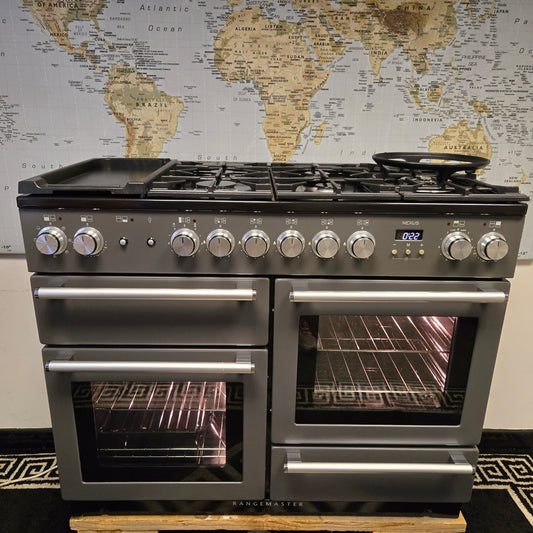 Rangemaster Nexus Dual Fuel Range Cooker in Slate Grey 110cm