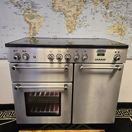 Rangemaster Kitchener Electric Range Cooker in Stainless Steel 100cm