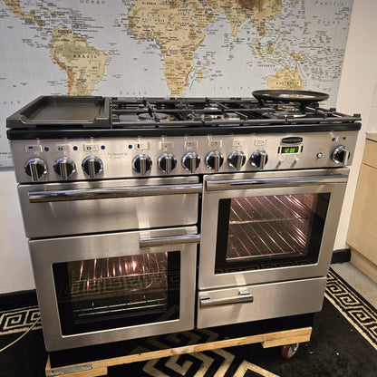 Rangemaster Professional Deluxe Dual Fuel Range Cooker in Stainless Steel 110cm