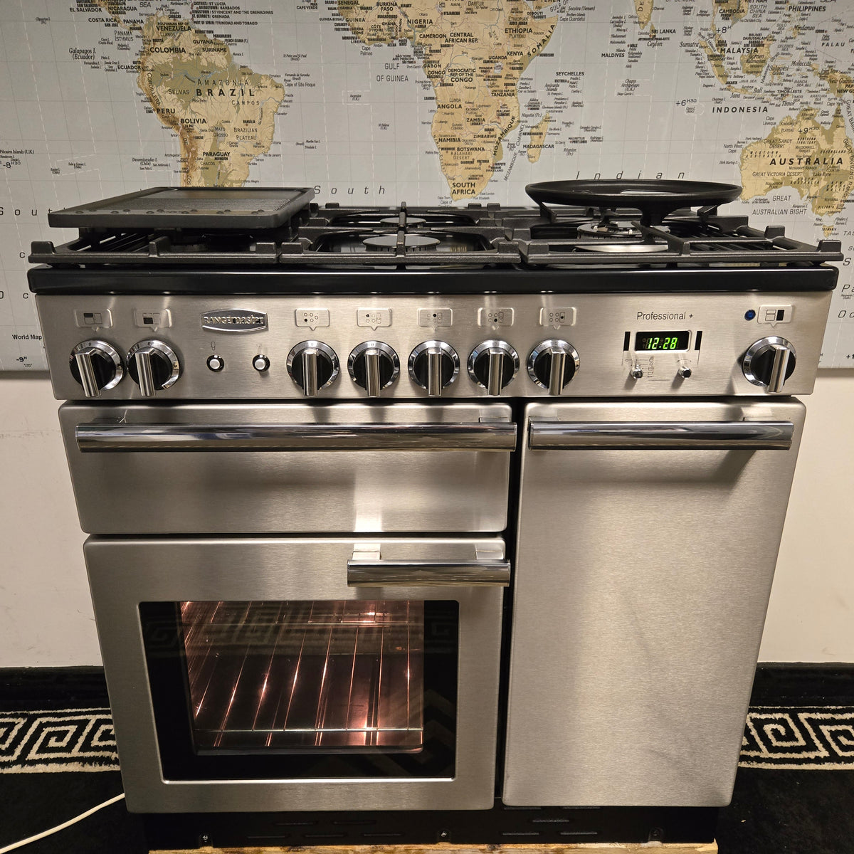 Rangemaster Professional Plus Gas Range Cooker in Stainless Steel 90cm