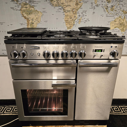 Rangemaster Professional Plus Gas Range Cooker in Stainless Steel 90cm
