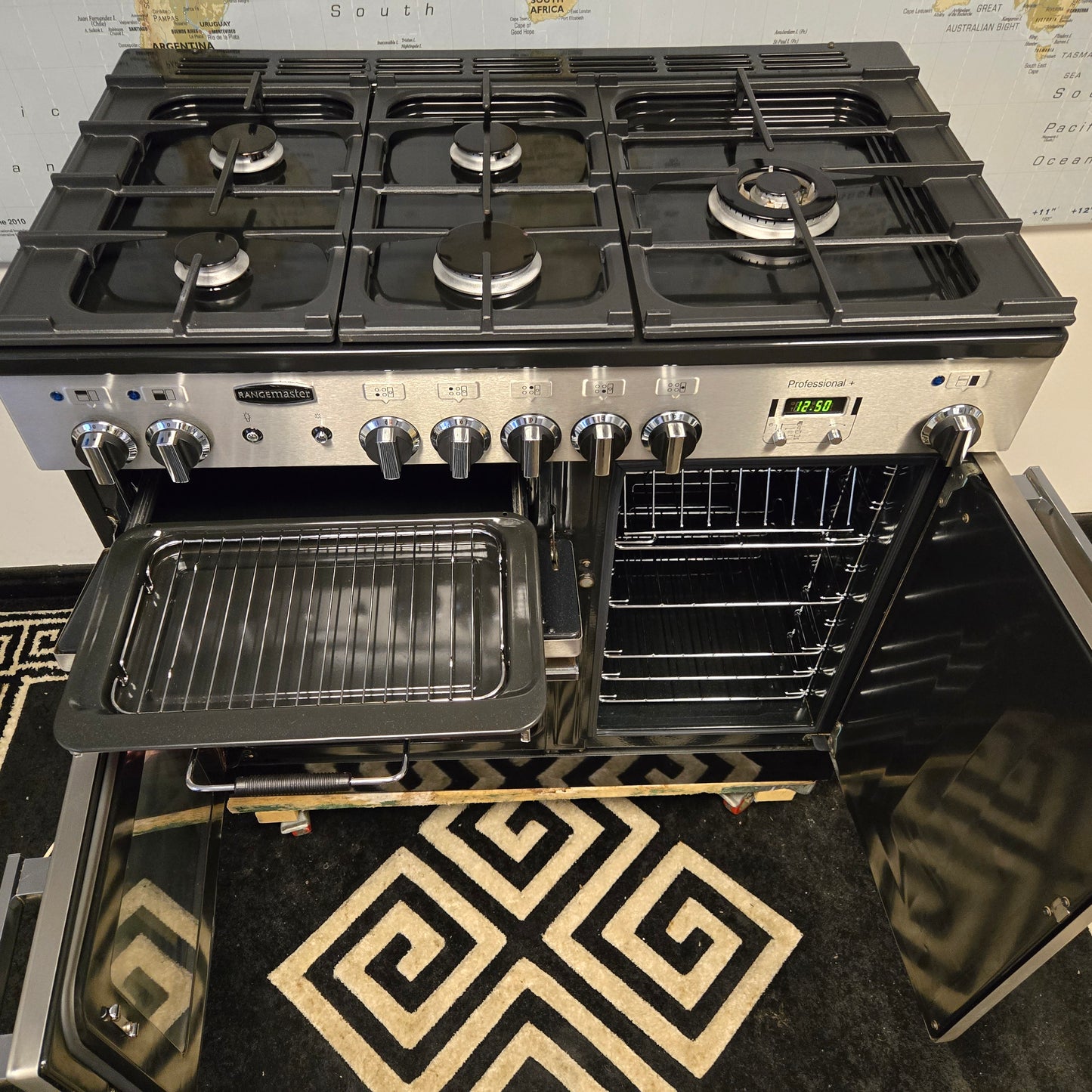 Rangemaster Professional Plus Dual Fuel Range Cooker in Stainless Steel 100cm