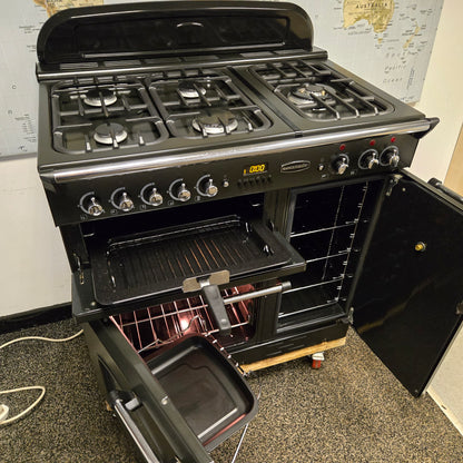 Rangemaster Classic 90 Dual Fuel Range Cooker in Black 90cm