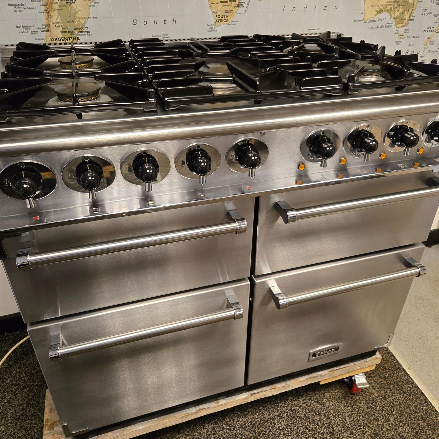 Falcon 1000 Dual Fuel Range Cooker in Stainless Steel and Chrome 100cm