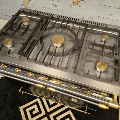 Lacanche Cluny Dual Fuel Range Cooker in Black and Brass 100cm