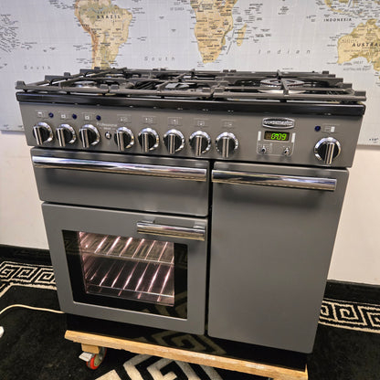 Rangemaster Professional Deluxe Dual Fuel Range Cooker in Slate Grey 90cm