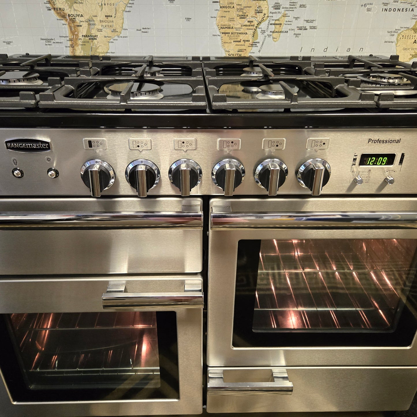 Rangemaster Professional Plus Dual Fuel Range Cooker in Stainless Steel 110cm