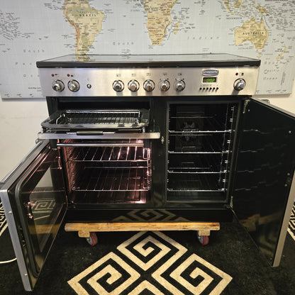 Rangemaster Kitchener Electric Range Cooker in Stainless Steel 100cm
