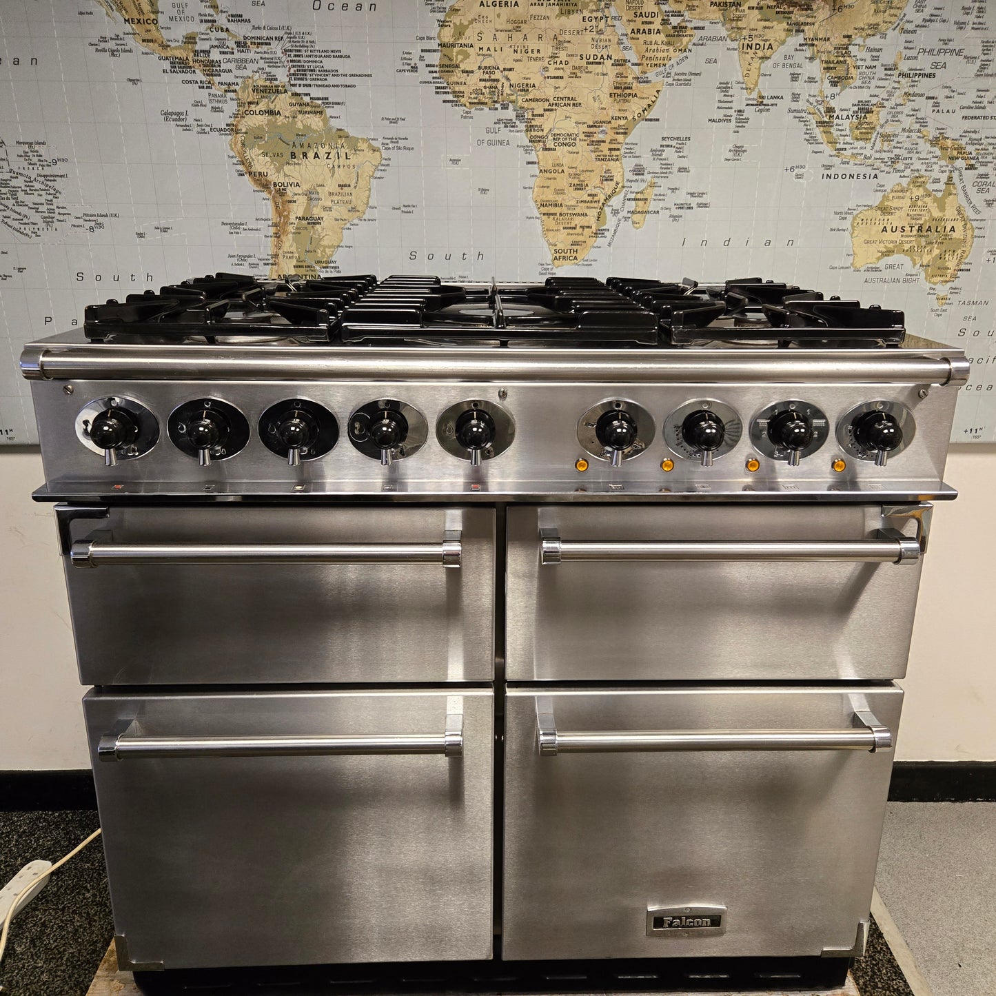 Falcon 1000 Dual Fuel Range Cooker in Stainless Steel and Chrome 100cm