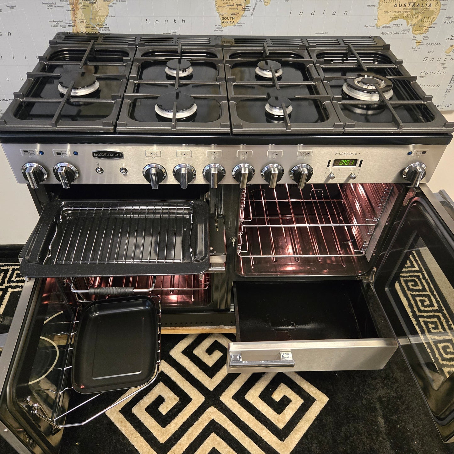 Rangemaster Professional Plus Dual Fuel Range Cooker in Stainless Steel 110cm
