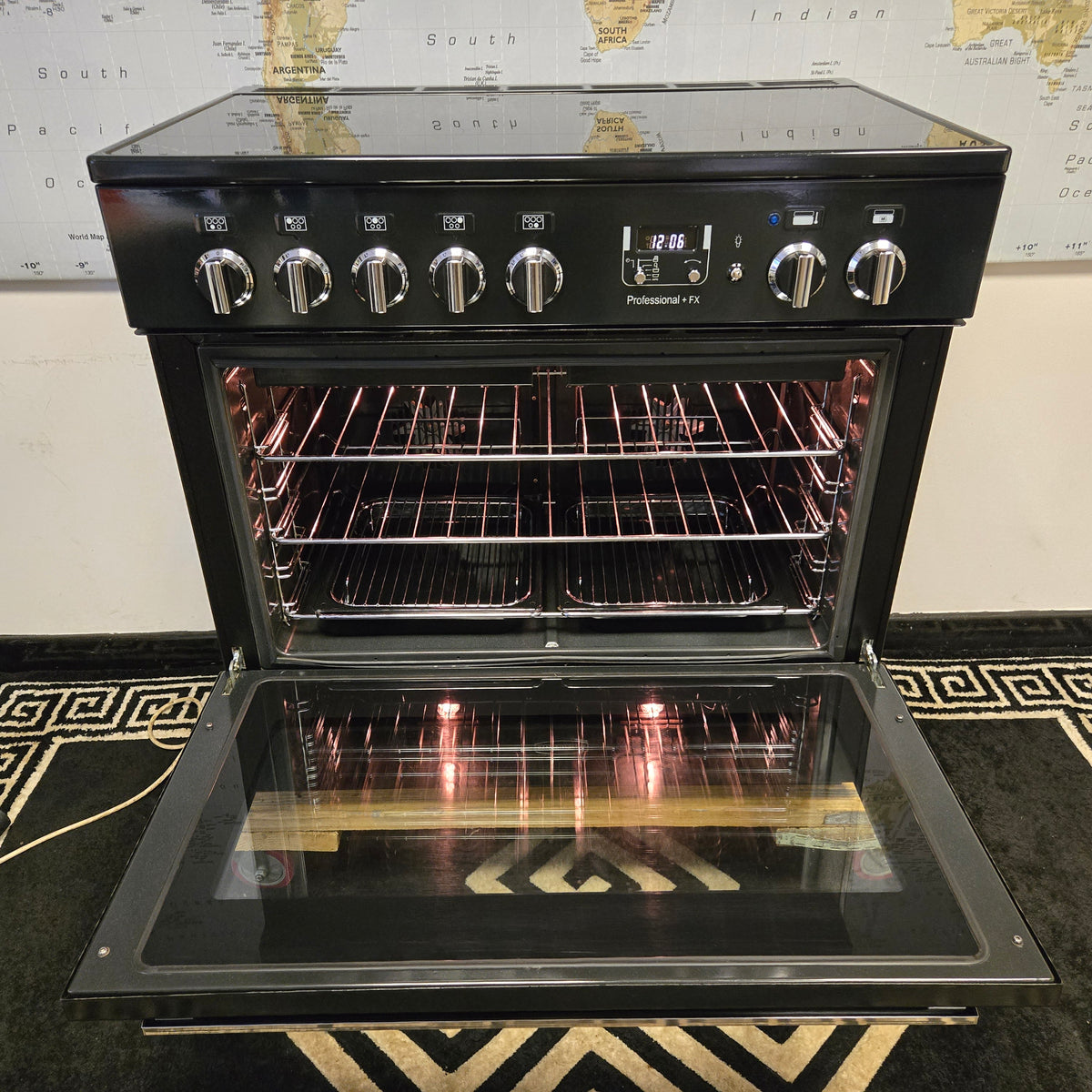 Rangemaster Professional FX Induction Range Cooker in Black and Chrome 90cm